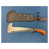 Sarge Machete with Nylon Sheath and Orange Grip