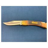 Folding Pocket Knife with Brass Bolsters and Woode