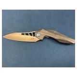ZF Folding Knife with Two-Tone Blade and Carbon Fi