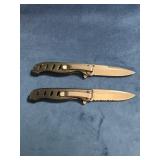 Two Gerber Folding Knives with Metal Handles