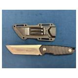 Fixed Blade Knife with Sheath and Textured Handle