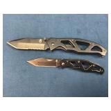 Two Gerber Folding Knives with Partially Serrated