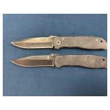Two Gerber Folding Knives with Textured Handles an