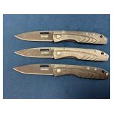 Three Gerber Folding Knives with Stainless Steel B