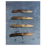 Four Gerber Folding Pocket Knives with Steel Handl