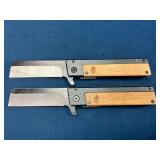 2 Gerber Folding Knives With Wood Handles