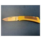 Gerber Folding Knife with Brass and Wood Handle