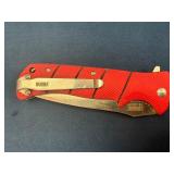 Bubba Folding Knife with Red Handle and Tanto Blad