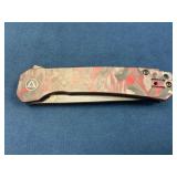 Custom Folding Knife with Stonewashed Blade and Re