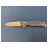 OTS Button-Activated Folding Knife with Serrated B