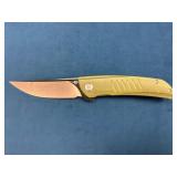Folding Knife with Yellow Handle and Stainless Ste