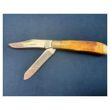 Trapper-Style Folding Knife with Two Blades and Wo
