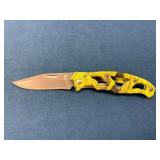 Gerber Folding Knife with Yellow Camo Handle and S