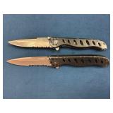 Two Gerber Folding Knives with Partially Serrated