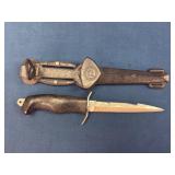 Divers Knife with Original Sheath and Textured Han