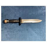Fixed Blade Knife with Black Textured Handle and S