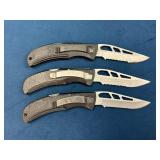 3 Gerber Folding Knives with Serrated Blades