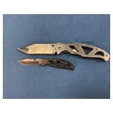 Two Gerber Folding Knives with Serrated Blades