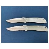 Two Gerber Folding Knives with Partially Serrated