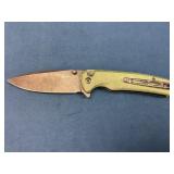 Sencut Folding Knife with Green Micarta Handle and