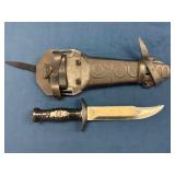 Decorative Fixed-Blade Knife with Sheath and Strap
