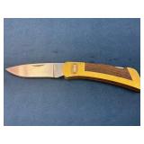 Buck Folding Knife with Brass and Wood Inlay Handl