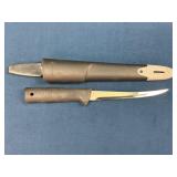 Stainless Steel Fixed Blade Knife with Plastic She