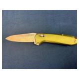 Gerber Folding Knife with Green Handle and Pocket