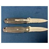 Two Gerber Covert Folding Knives Signed by Applega