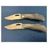 Folding Pocket Knives with Serrated Blades and Cli