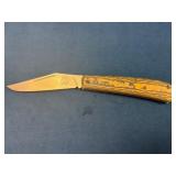Custom Folding Knife with Brass Bolster and Textur