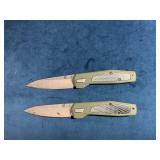 Gerber Folding Knives with Green Handles