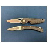 Two Folding Pocket Knives with Steel Blades and Pl