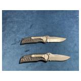 Two Gerber Folding Knives with Textured Handles