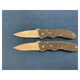 Two Gerber Folding Knives with Partially Serrated