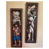 Carved Wood Panels Depicting Don Quixote and Sanch