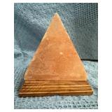 Pink Himalayan Salt Pyramid Lamp With Wooden Base