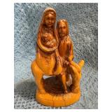 Olive Wood Carved Statuette of Jesus, Mary, and Jo