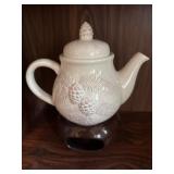 Ceramic Teapot with Pinecone Design and Matching W