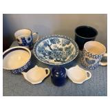 Blue and White Bowls, Mugs, Tea Bag Rests, and Sal