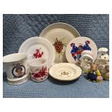 Eclectic Collection of Housewares, Including Plate