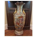 Large Chinese Vase with Stand, 36 Inches Total Hei