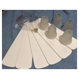 6 Replacement Ceiling Fan Blades and 5 Frosted Gla
