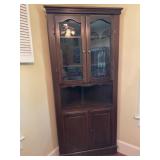 Wooden Corner Cabinet with Glass Doors, Approx. 84