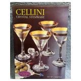 Cellini Crystal Stemware Martini Glasses, Set of 4