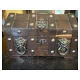 Wooden Jewelry Box with Decorative Metal Accents a