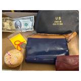 Pouches with Foreign Currency and U.S. $2 Bill