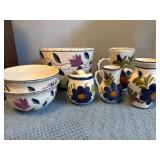 Hand-Painted Ceramic Dish Set With Floral Design