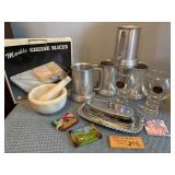 Kitchen and Bar Items Including Marble Cheese Slic