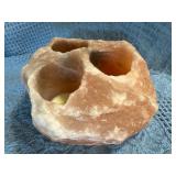 Pink Himalayan Salt Votive Holder with Three Teali